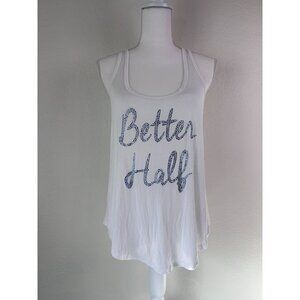 Victoria's Secret medium white bridal I do "better half"‎ rhinestone tank top